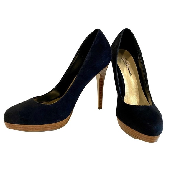 NWOTB - Delicious Sexy Black Suede Platform Pumps Size 8.5 - Picture 2 of 9